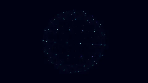 Global Network Sphere Technology Data Connection Animated Loop Vidéo 333955132