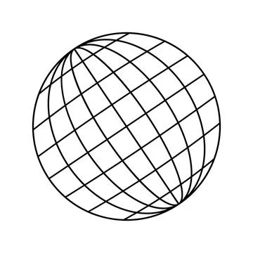 Global network sphere wireframe grid line illustration Illustration