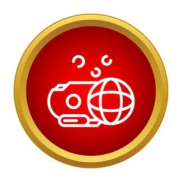 Global network streaming content icon on red background 스톡 일러스트