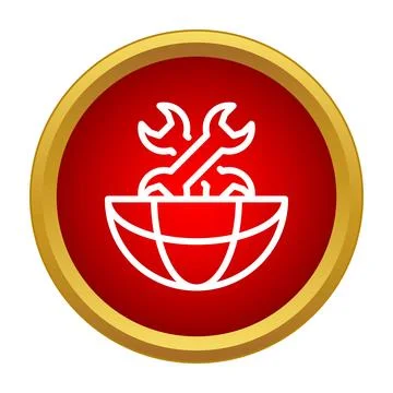 Global network support tools settings icon design 스톡 일러스트