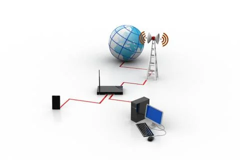 Global network system Stock Illustration