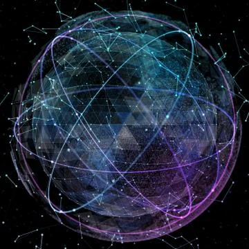 Global network technologies. Illustrazione stock