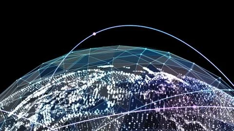 Global network technologies. Illustrazione stock