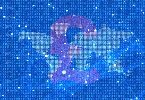 Global Network Technology and Sterling, Financial Network and Data Stock Illustration