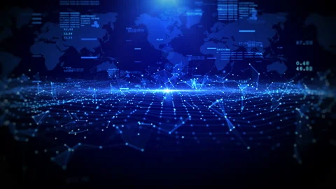 Global network technology blockchain connections background concept Stock Footage 238717237