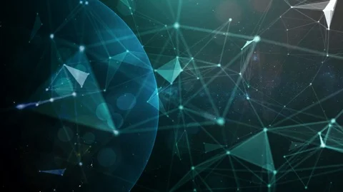 Global network,  technology communications blue digital Stock Footage 112669095