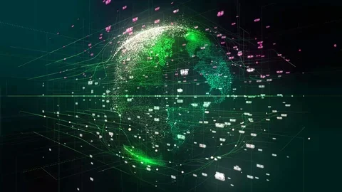 Global network,  technology communications digital system Stock Footage 91577028
