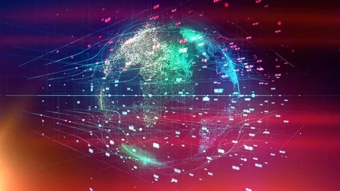 Global network,  technology communications digital system Stock Footage 95673681