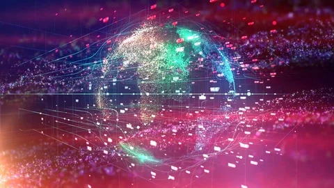 Global network,  technology communications digital system Stock Footage 100821026