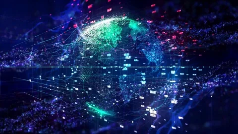 Global network,  technology communications digital system Stock Footage 100821034