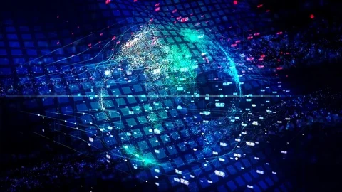 Global network,  technology communications digital system Stock Footage 100821081