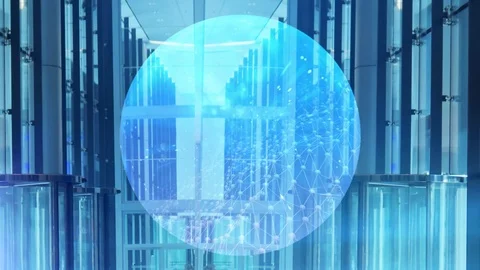 Global network,  technology communications digital system Stock Footage 107942248