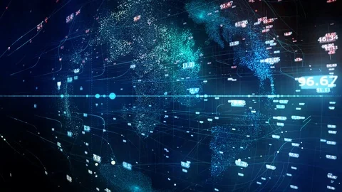 Global network,  technology communications  system Stock Footage 92308478