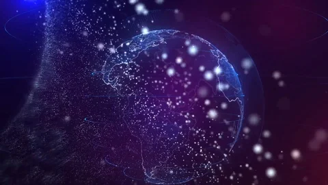Global network,  technology purple background Stock Footage 90941256