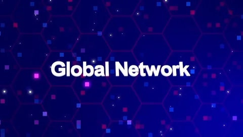 Global Network text animation with background Stock Footage 260209729