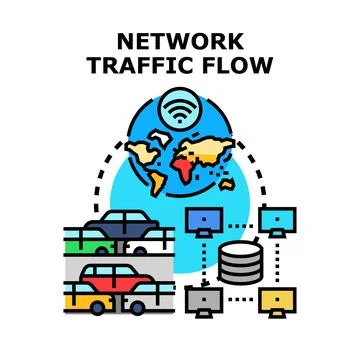 Global network traffic flow representing data exchange and connection Stock Illustration