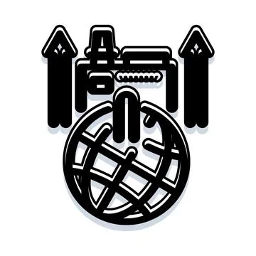 Global network transmitting data between interconnected systems Stock Illustration