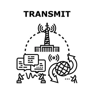 Global network transmitting digital information and data Stock Illustration