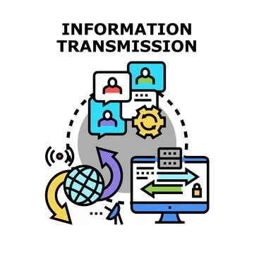 Global network transmitting digital information and data securely Stock Illustration