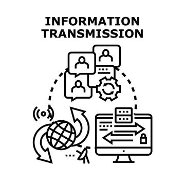 Global network transmitting digital information and data securely Stock Illustration