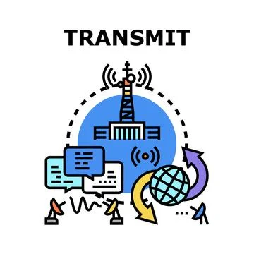 Global network transmitting digital information and data Stock Illustration