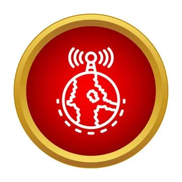 Global network transmitting signal around the earth 스톡 일러스트