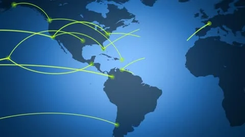 Global network, travel, communications Stock Footage