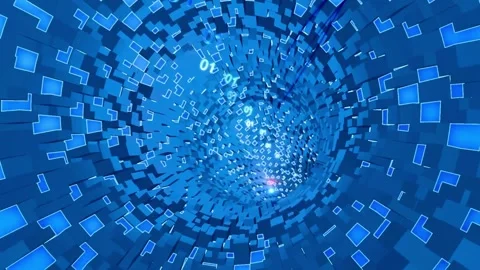 Global network tunnel connection concept. Big data visualization. Hi-tech future Video stock 336443553