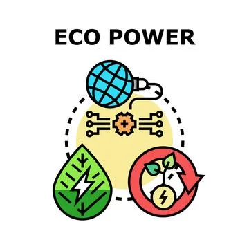 Global network utilizing eco power and renewable energy Stock Illustration
