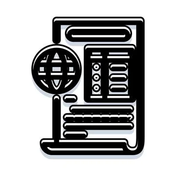 Global network webpage icon representing data transfer Stock Illustration
