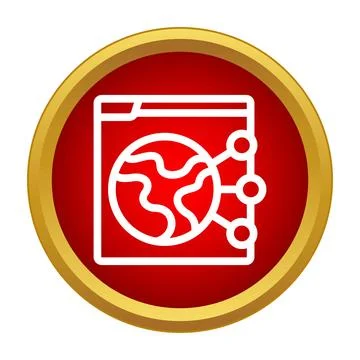 Global network webpage icon representing worldwide internet connectivity 스톡 일러스트
