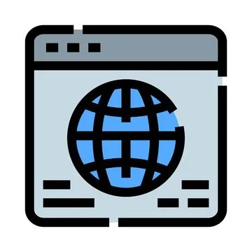 Global network website connection browser interface icon Stock Illustration