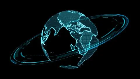 Global network wireless connection simulation on monitor digital technology.. イラスト素材