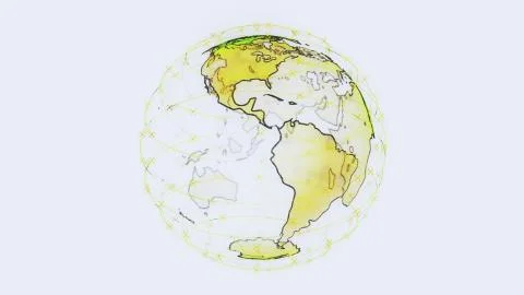 Global network wireless internet data wifi connectivity by a global system of Stock Illustration