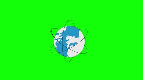 Global Network World Communication on green screen 2D animation (Chroma key) Stock Footage 306712943