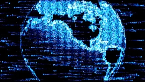 Global Network World. The concept of the Internet all over the world. Earth from Stock Footage 73896889