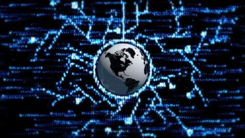 Global Network World. The concept of the Internet all over the world イラスト素材