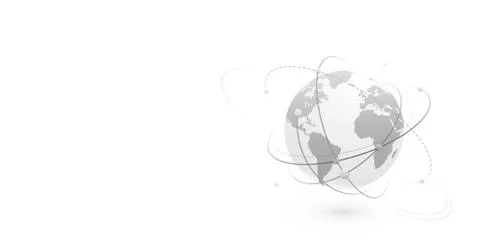 Global network world concept vector banner background with copy space at left Ilustração Stock
