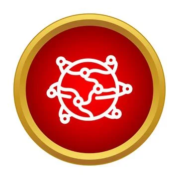 Global network world map connecting all points Stock Illustration