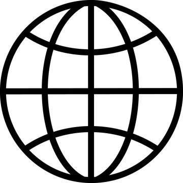 Global network world sphere symbol icon Stock Illustration