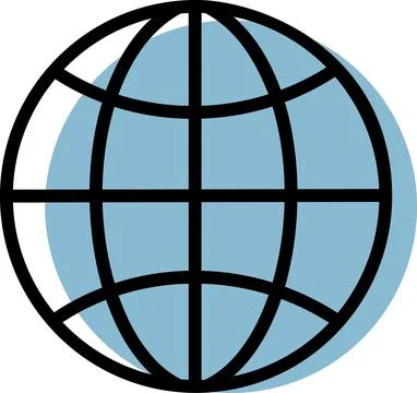 Global network world wide web icon Stock Illustration