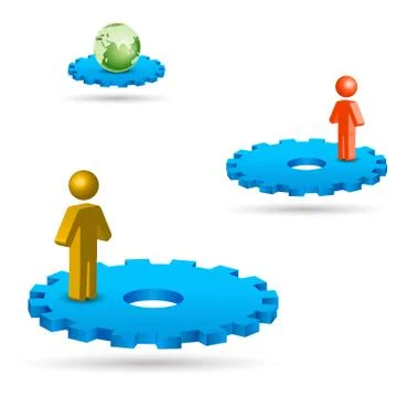 Global networking between persons Stock Illustration