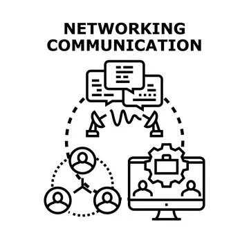 Global networking communication technology connecting people online Stock Illustration