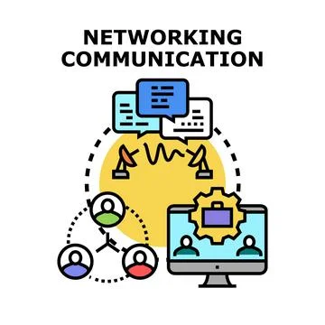 Global networking communication technology connecting people online Stock Illustration
