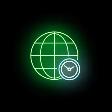 Global networking displaying time zone concept icon Stock Illustration