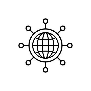 Global networking icon in flat. Network symbol Stock Illustration