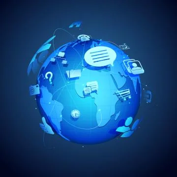 Global Networking Stock Illustration