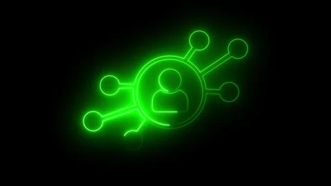 Global Networking Man icon Neon light profile animation Stock Footage 320558673
