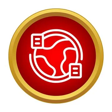 Global networking sending data around the world icon Stock Illustration
