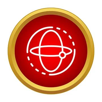 Global networking sending data with golden border icon Stock Illustration